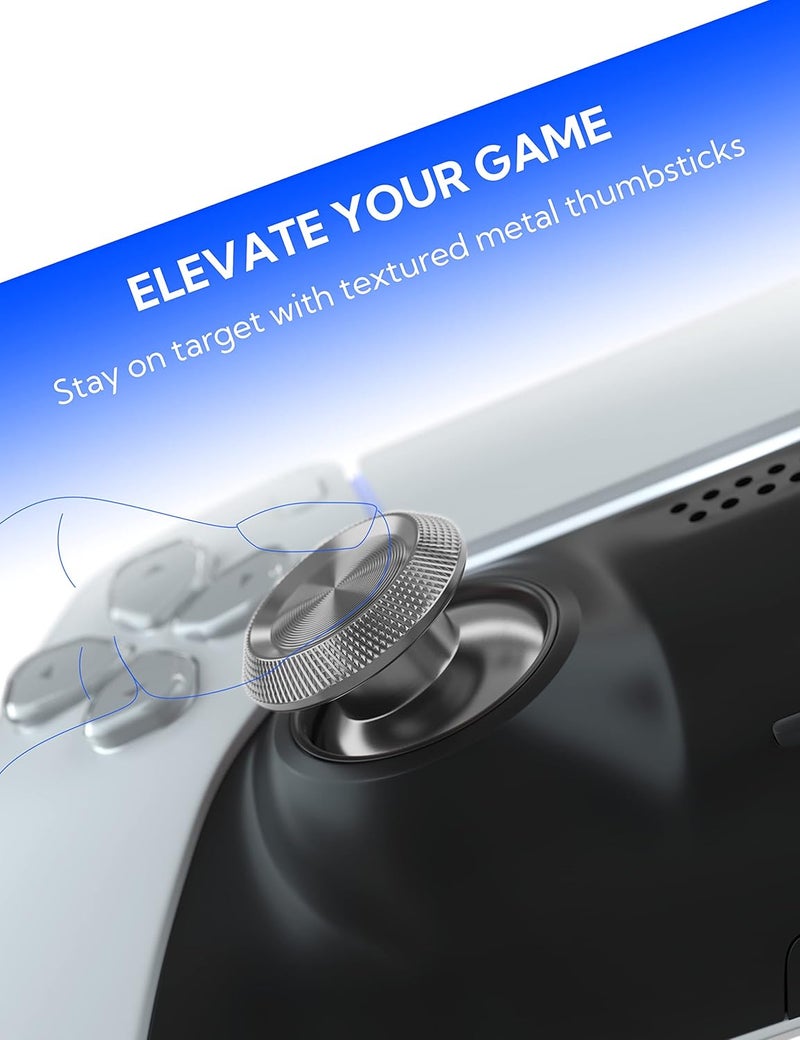 Avericht Metal Thumbsticks for PS5 Controller, Aluminum Joystick Replacement Kit for Dualsense Controller Accessories (Silver) - Image 2